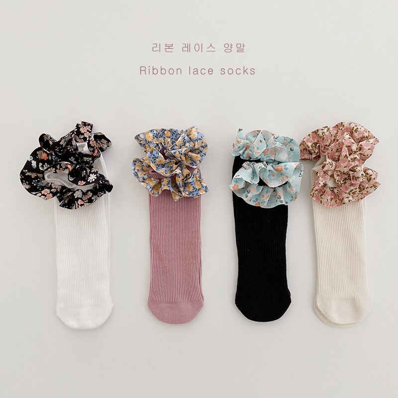MILANCEL 2022 Frühling Mädchen Socken Spitze Band Socken Blume Mädchen Strumpf