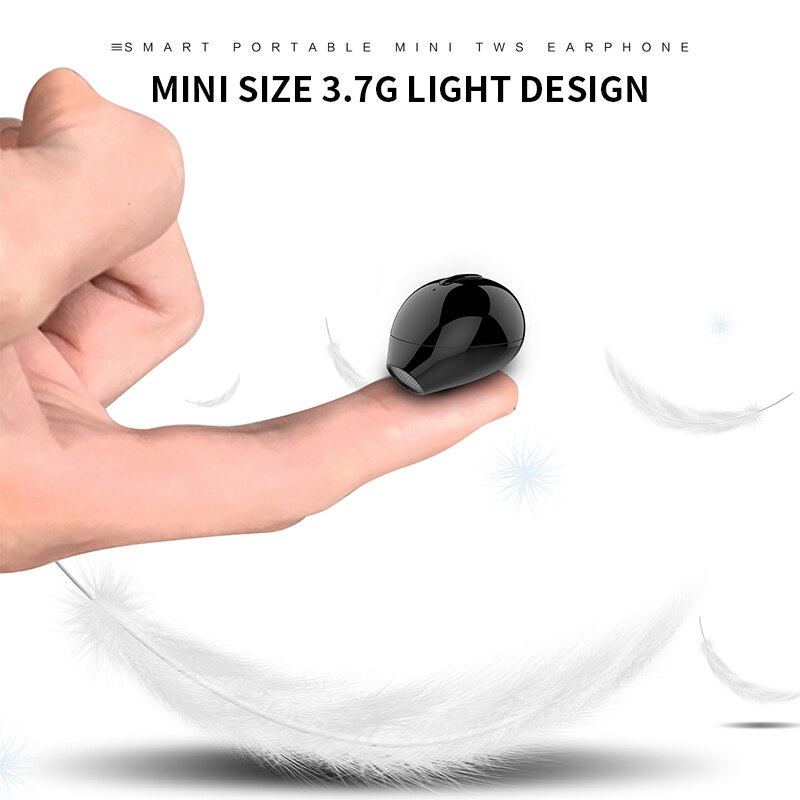 Ultra lille mini skjult trådløs bluetooth 5.0 øretelefon touch control bærbar opladningsetui øretelefoner tws sport headset