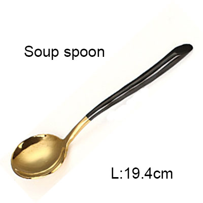 Couteau à Steak fourchette à dîner cuillères à café en acier inoxydable doré miroir polonais ensemble de couverts Restaurant salle à manger ensemble de vaisselle 1 pièces: soup spoon