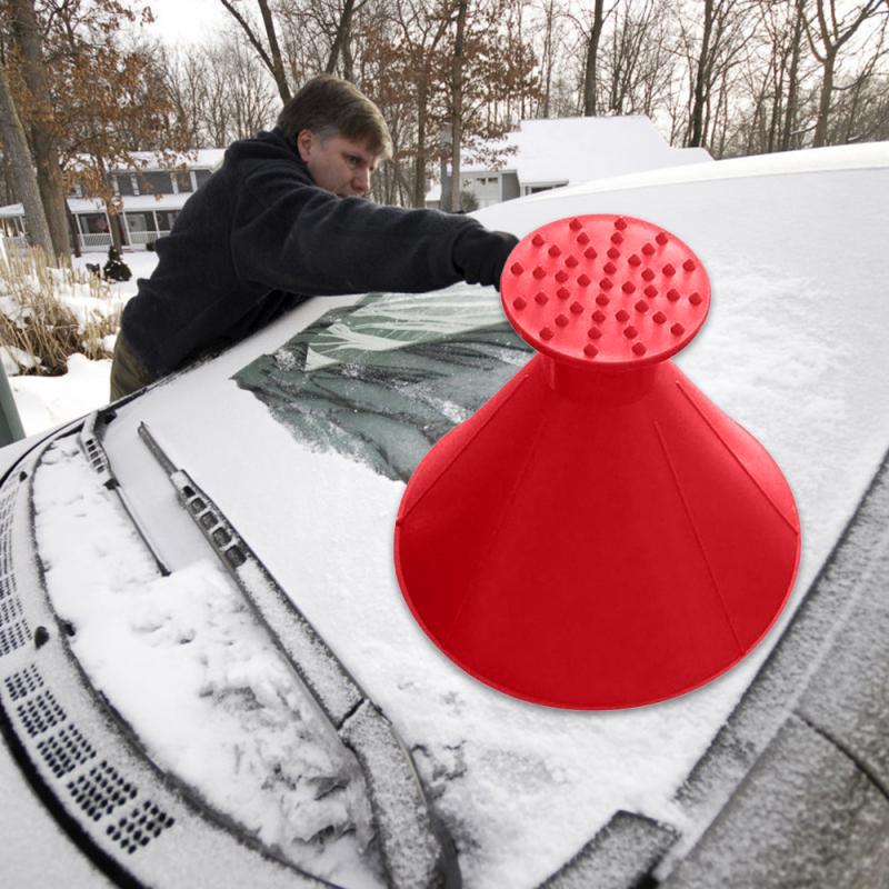 3 unids/lote raspador de hielo mágico para coche, instrumento para limpiar vidrios embudo exterior, removedor de nieve, herramienta para coche, raspador de hielo en forma de cono