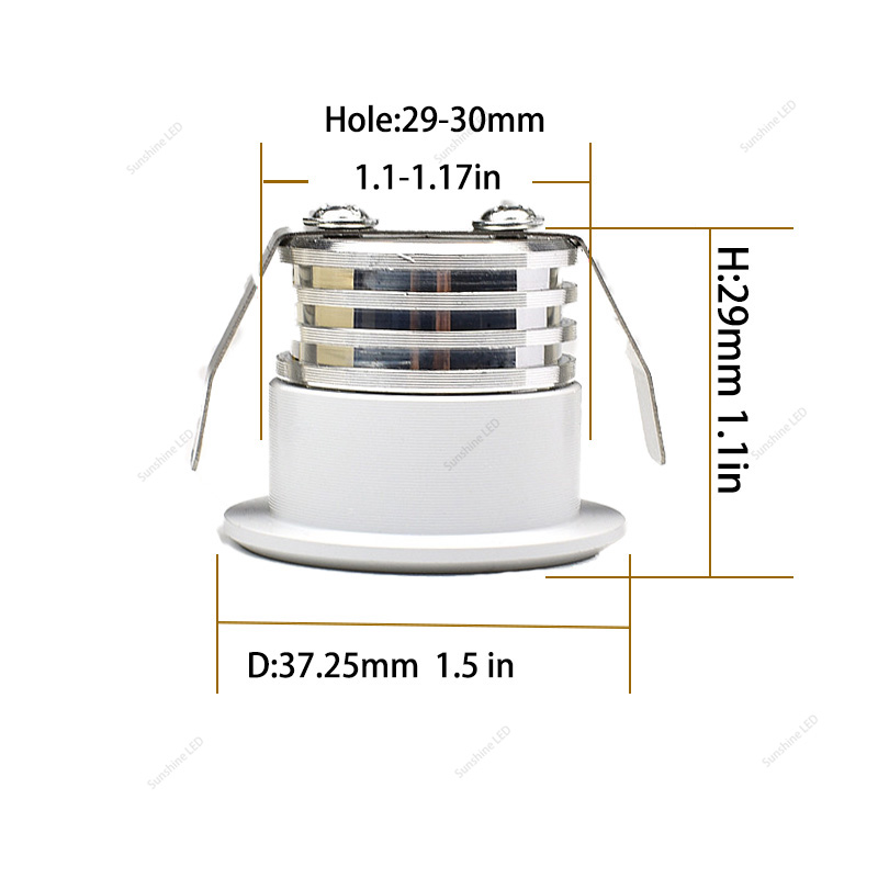 Dimbare inbouw led-plafondspot 3w 110v 220v cob downlight voor huisdecoratie, wijnkast, sieradenvitrine.