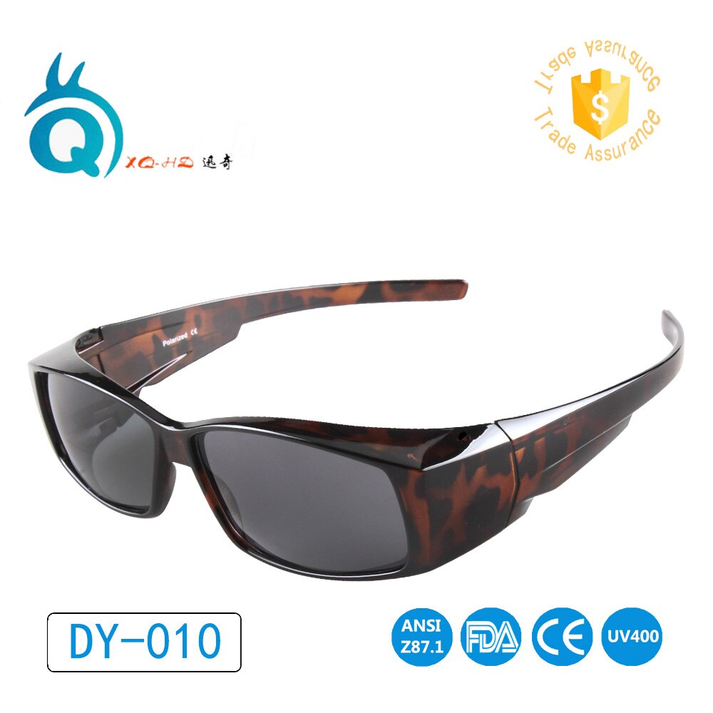 UV400 fit over sun glasses for men Polarized fishing glasses unisex cover sunglasses myopia glasses women: DY010 BROWN