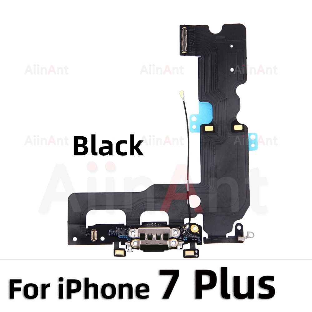 Bodem Usb Charger Port Flex Kabel Voor Iphone X Xs Max Xr 7 8 Plus 7G 8G Dock Opladen Connector Microfoon Flex: 7Plus Black