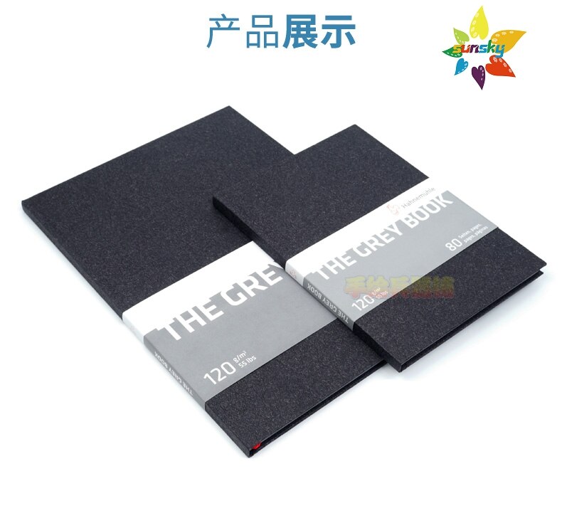 Hahnemuhle The Grey book A5 or A4 Light Grey sketchbook,Colours stand well on the light-grey,40 sheets (80 pages),120 gsm