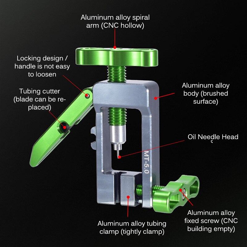Cykelslangavskärare nåldrivning cykel hydraulisk skivbroms slang oljenål införingsverktyg kopplingsdon montering installation