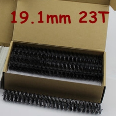 50 st/kartong  a4 storlek 1/2 bredd 23 ringar 5/8-1 "  (15.9mm-25.4mm)  nylonbelagda dubbelögla trådar bindetråd kammar bindningsringar: 19.1mm- svarta