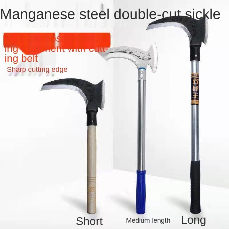 Faucille tondeuse à gazon à manche Long, outil agricole multifonctionnel pour la pêche en montagne, la récolte, la coupe d&#39;arbres, fourniture de matériel de hachette