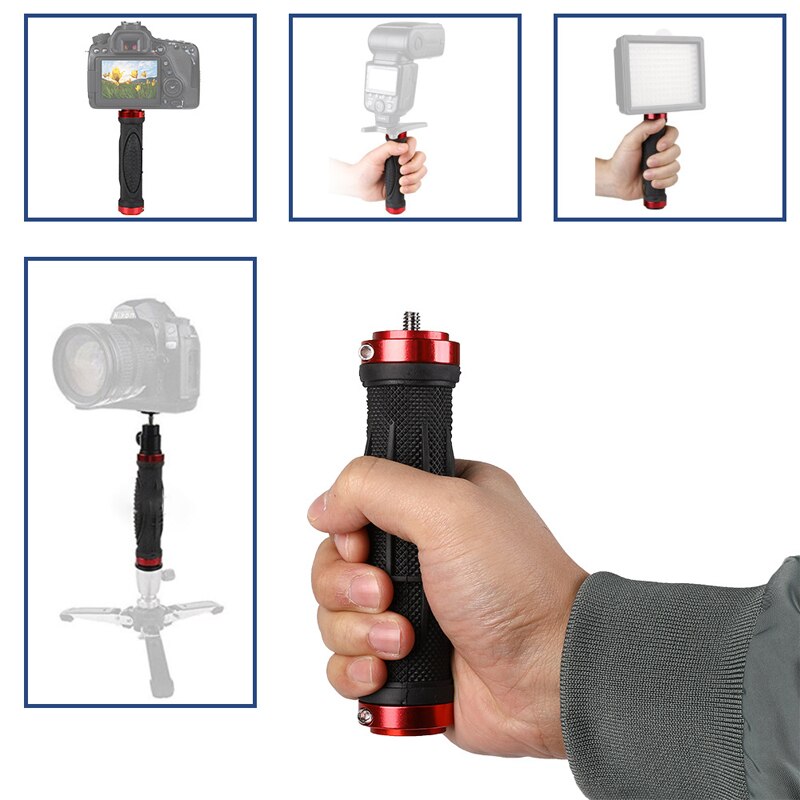 1/4'' and 3/8'' Handle Grip Stabilizer Holder Stand Handheld Tripod For Camera Video LED