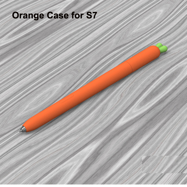 Carrot Vegetable Model Soft Case Silicone Cover For Samsung Galaxy Tab S Pen S6 Lite S7 Tablet Stylus Pencil Casing: Orange for S7