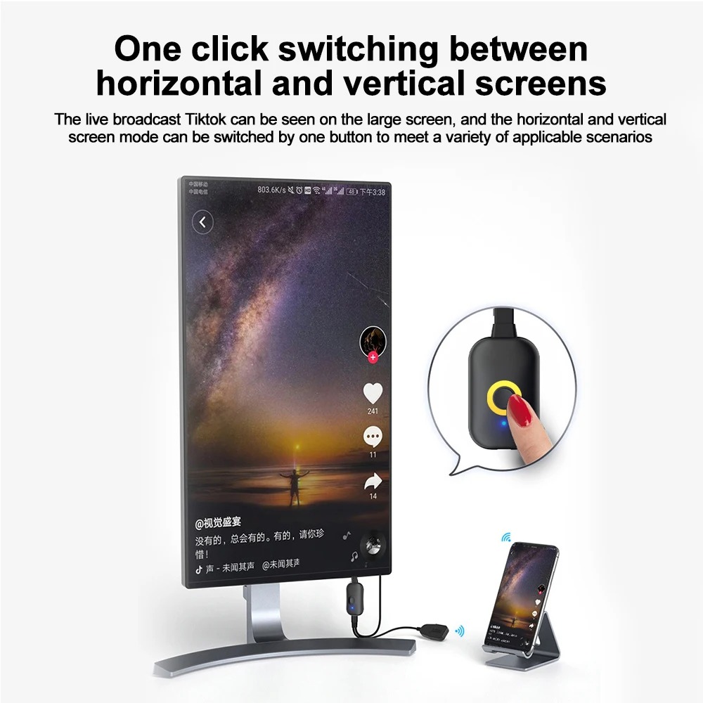 4K HDMI TV Stick 2,4G/5G inalámbrico WiFi Display TV Dongle receptor para Mirascreen para IOS Android a TV