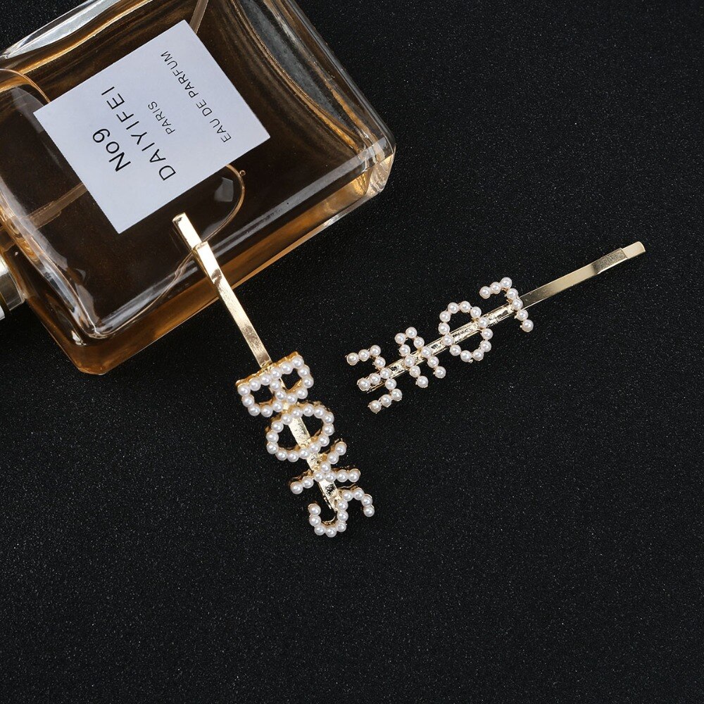 neue brief wort perle kristall haarnadel hairgrip haarspangen haar clip haarspange ornament haar zubehör