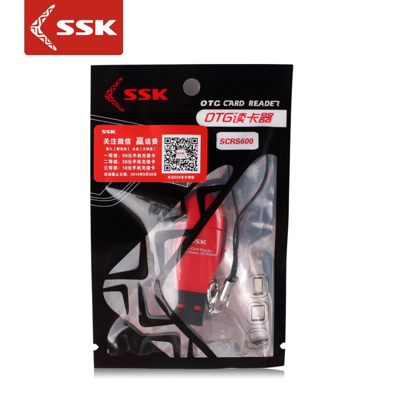 Lecteur de carte sd otg ssk scrs 600 tf , double usage, pour téléphones mobiles android, ordinateurs, tablettes