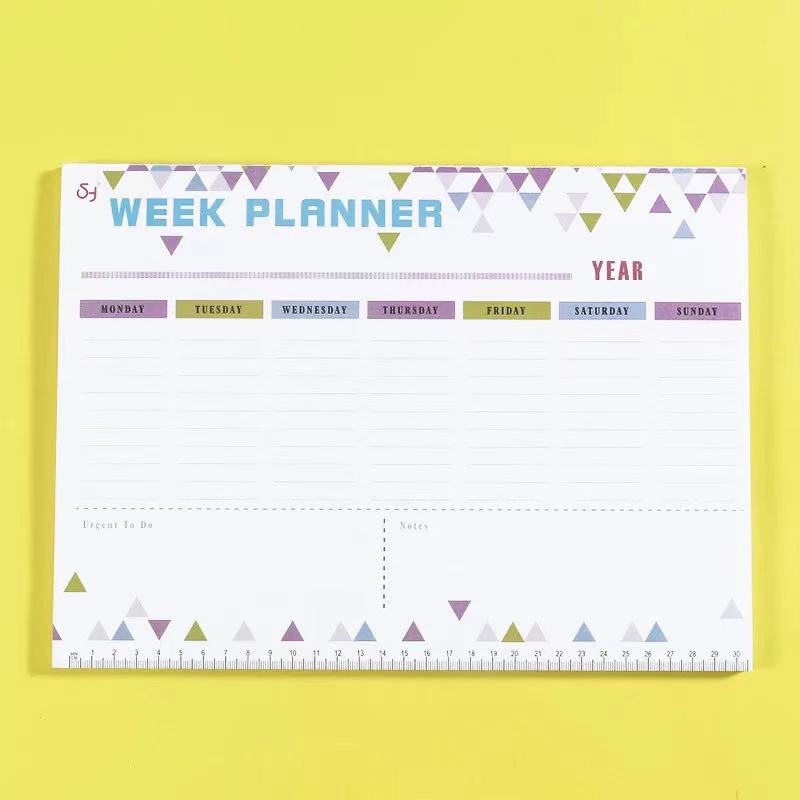 A4 Weekly Planner Plan NoteBook 54 Sheets Schedule Organizer Notepad School Office Supplies Journal Stationery: C