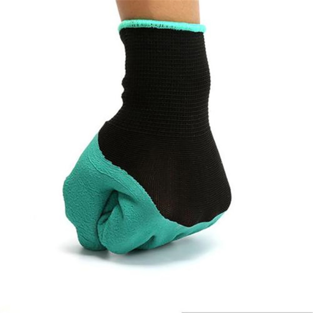 Gants de jardin en caoutchouc avec 4 griffes en plastique ABS pour le jardinage