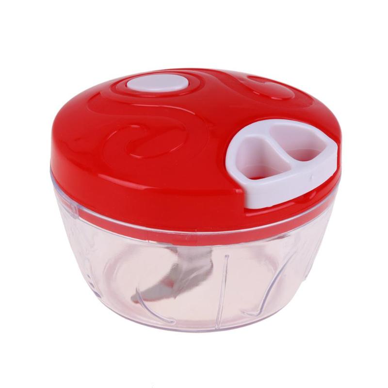 Portable animal de compagnie manuel fruits légumes Chopper oignon noix broyeur hachoir main tirer nourriture Cutter cuisine accessoires fruits légumes: Rouge