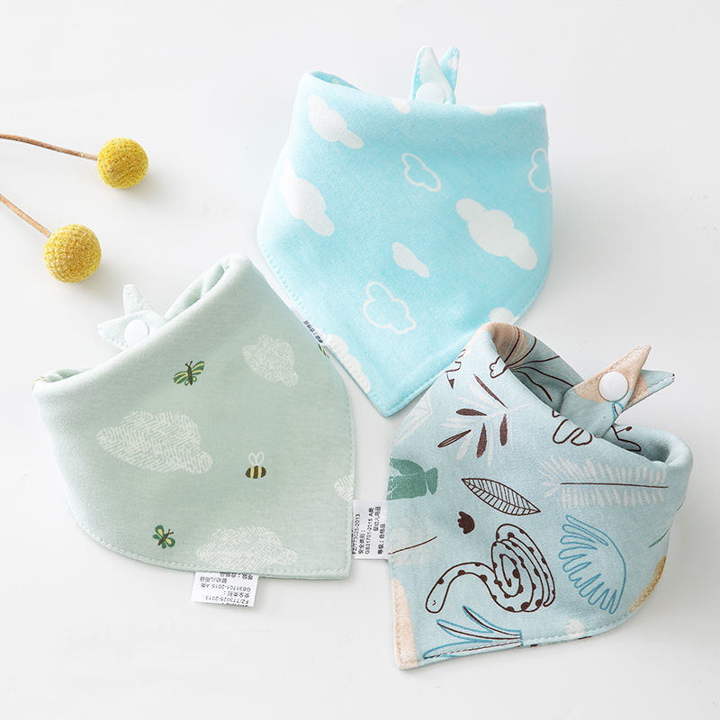 3Pcs Slabbers 100% Biologisch Katoen Slabbetjes Driehoek Burp Doek Cartoon Speeksel Handdoek Babyvoeding Slabbetjes Zachte Absorberende Jongens meisje Slabbetjes