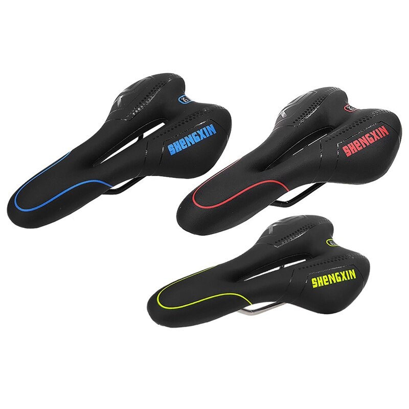 SHENGXIN Mountain Bike Saddle Seat Middle Waterproof Hollow Breathable Road MTB Bicycle Seat Cushion Bicycle Accessories