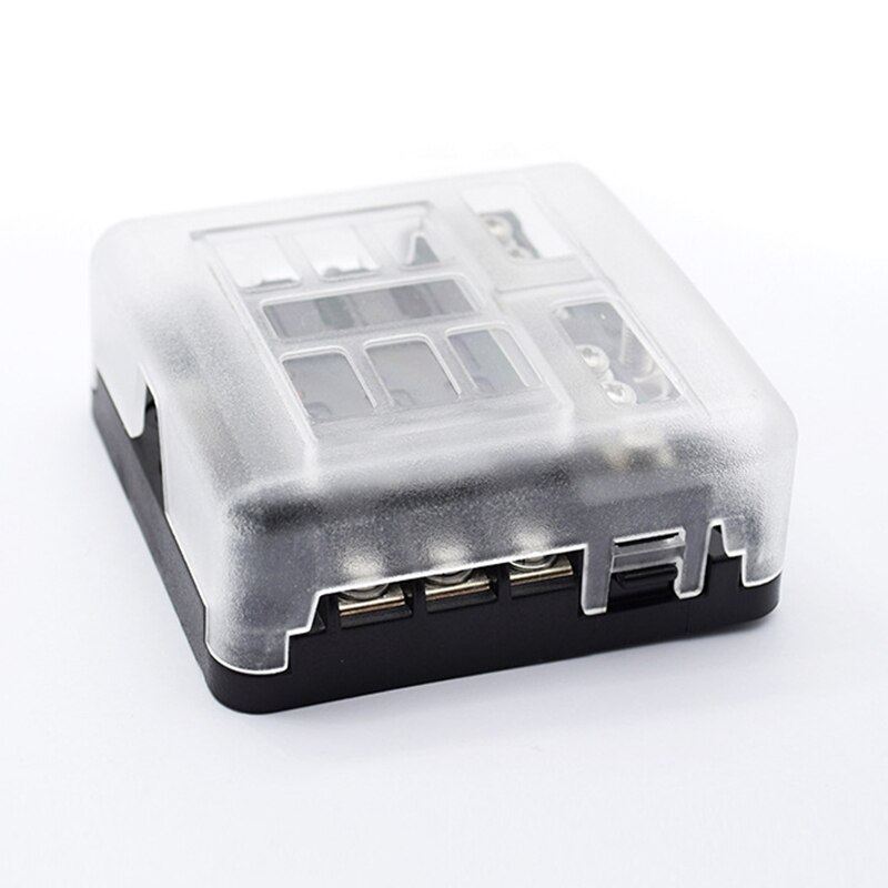 12V 32V Plastic Cover Zekeringkast Houder M5 12 Stud met LED Lampje 6/12 Manieren Blades voor auto S55