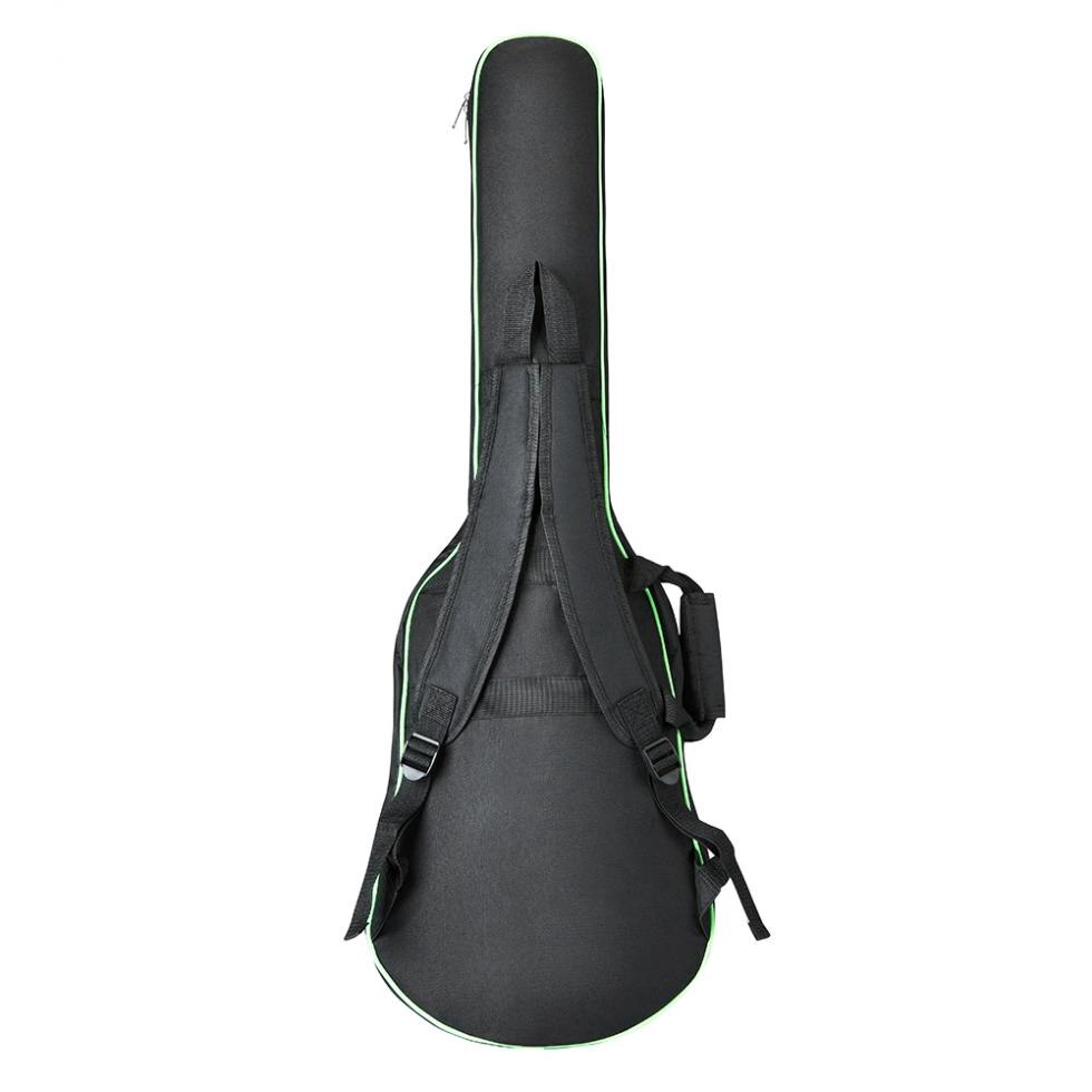 Oxford Fabric Electric Guitar Case Colorful Edge Gig Bag Double Straps Pad 8mm Cotton Thickening Soft Cover: Green