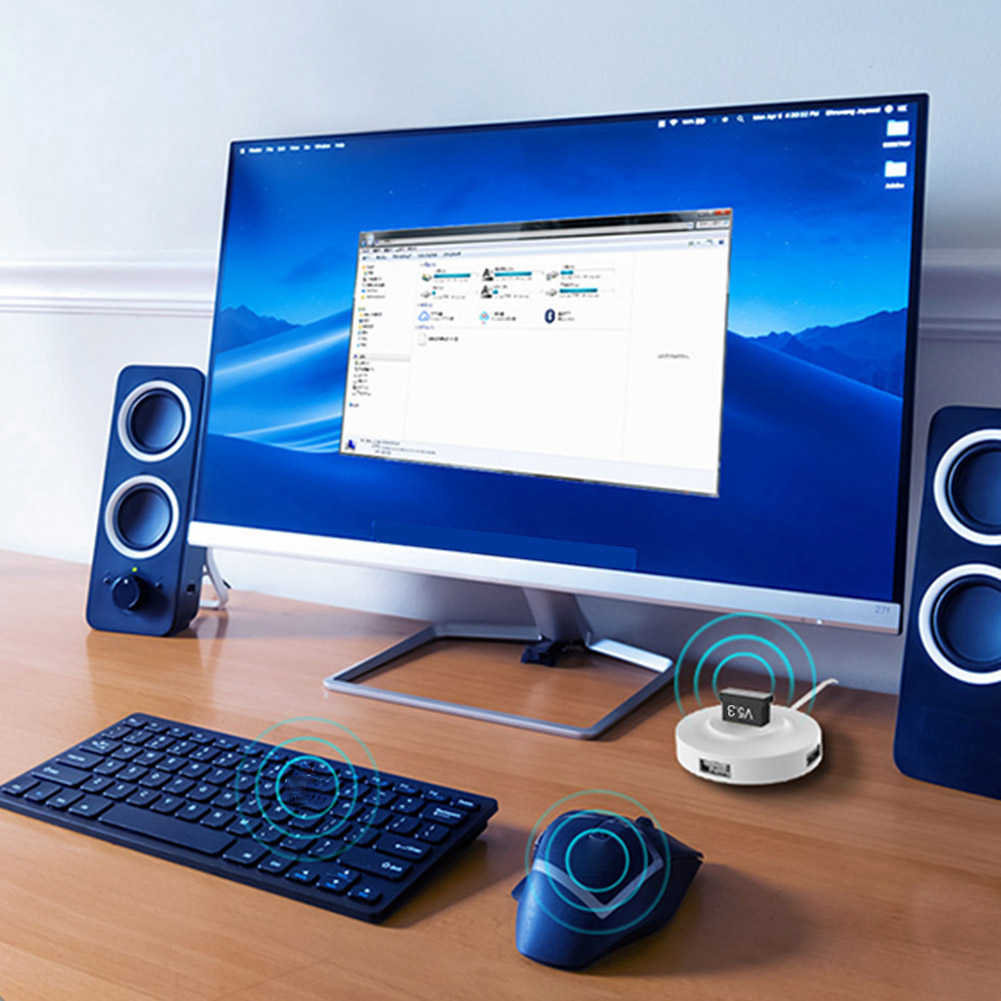Bezprzewodowy USB Bluetooth 5.3 Adapter USB 2.0/3.0 3mbps nadajnik otrzymać do komputera z systemem Windows XP Laptop i Desktop Windows 11 10 9 8
