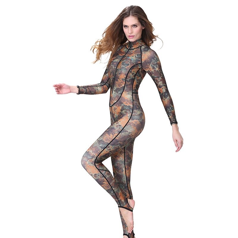 Vrouwen Een Stuk Wetsuit 1 Mm Duikpak Camo Surf Pak Waterdicht Uv Zon Ademende Zwemmen Duiken Snorkelen