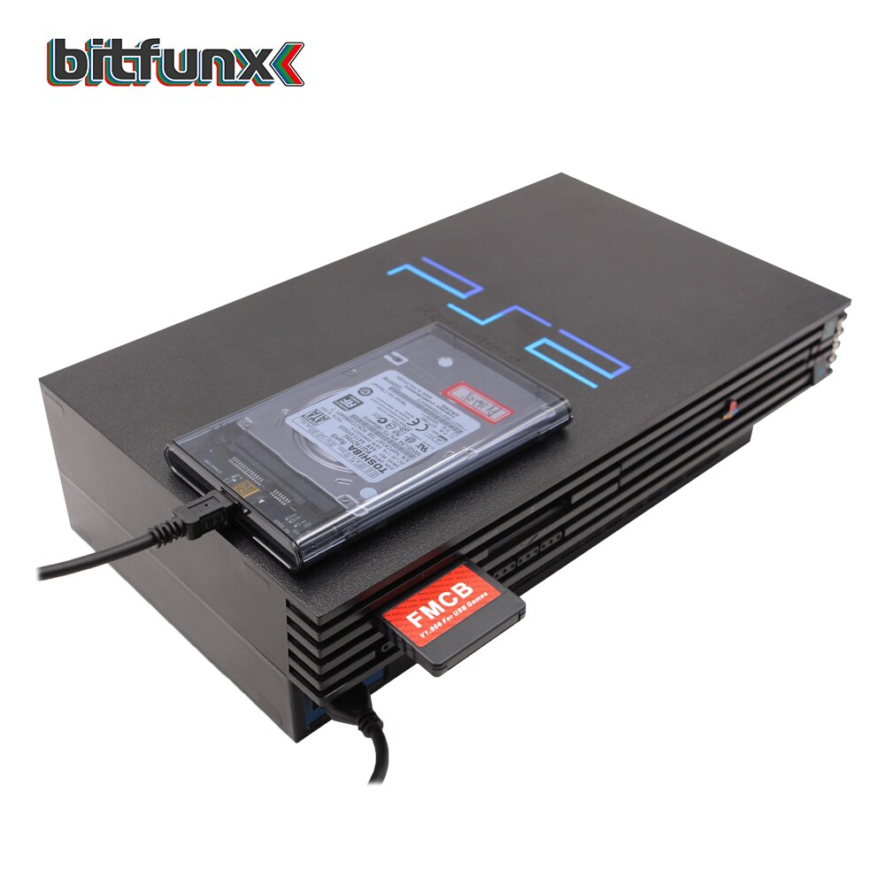 Bitfunx PS2 FMCB Card for USB games+2.5''SATA HDD Hard Disk Drive with PS2 games in Hard Disk Case USB3.0