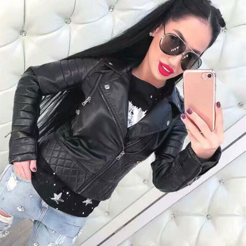 Veste en similicuir femme, bleu losengé, Punk à Rivet, veste en similicuir, jaquetas couro Casaco