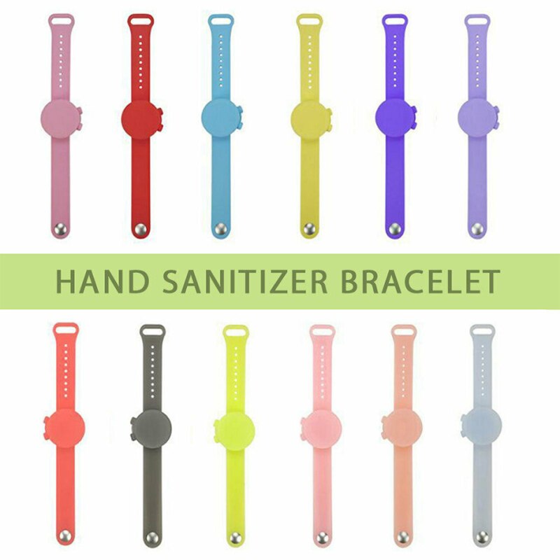 1Pcs= 10mL Liquid Portable 24cm Silicone Hand Sanitizer Soap Bracelet Wristband Hand Dispenser Band Disinfectant Sport Wristband