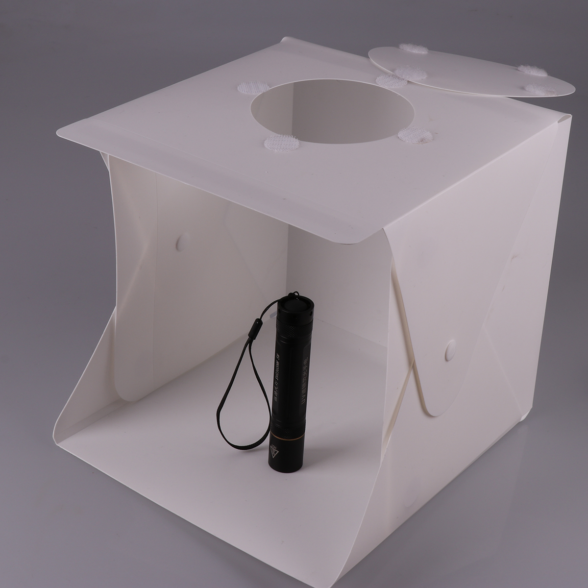Mini opvouwbare lichtbak fotografie fotostudio box 6 achtergronden met dubbele led strip verlichting voor kleine artikel fotografie