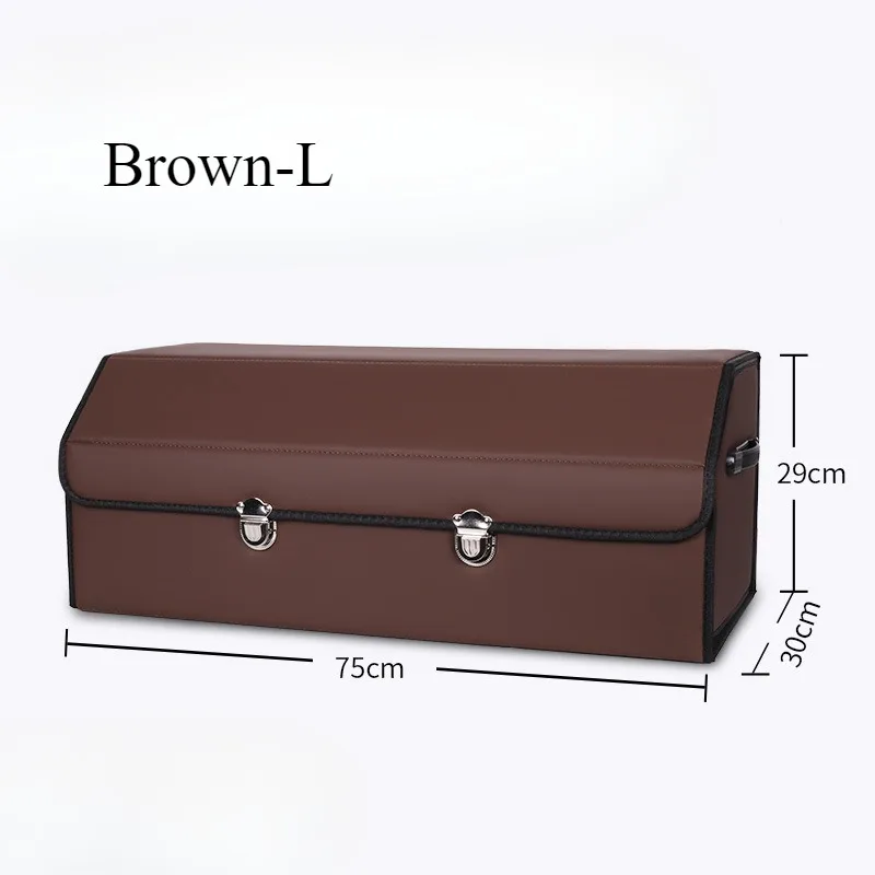 Caja de almacenamiento de respaldo para coche, contenedores plegables de viaje para artículos diversos, cajas de acabado de ropa de alta capacidad, contenedor organizador Interior portátil para coches: Caqui