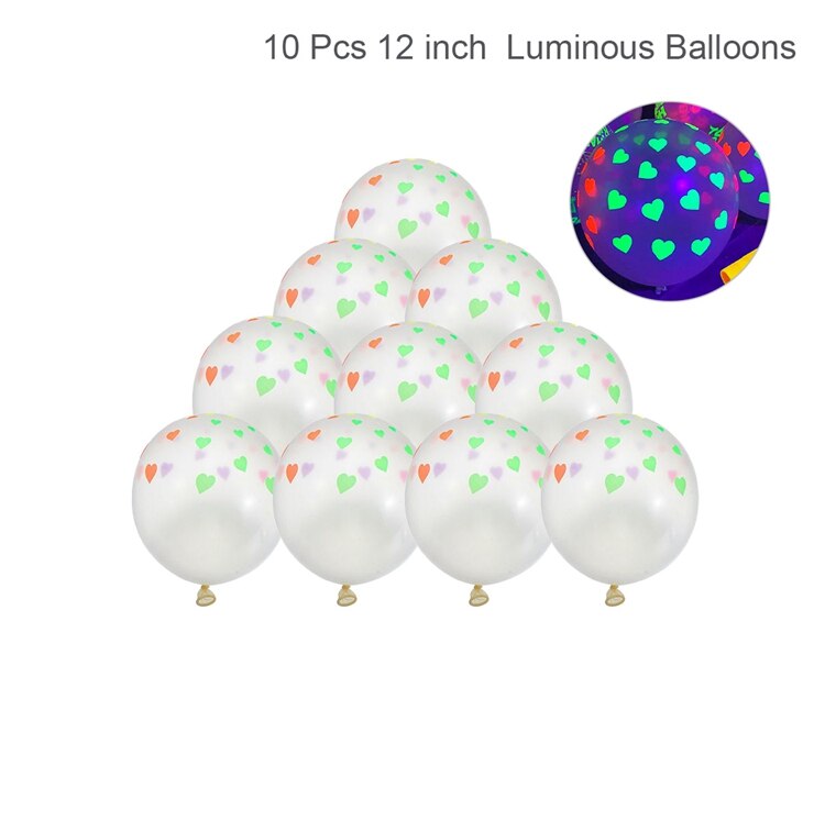 Selvlysende fluorescerende balloner tillykke med fødselsdagen fest dekoration til børn voksne latex ballon bryllup fødselsdag glød ballon indretning: 4