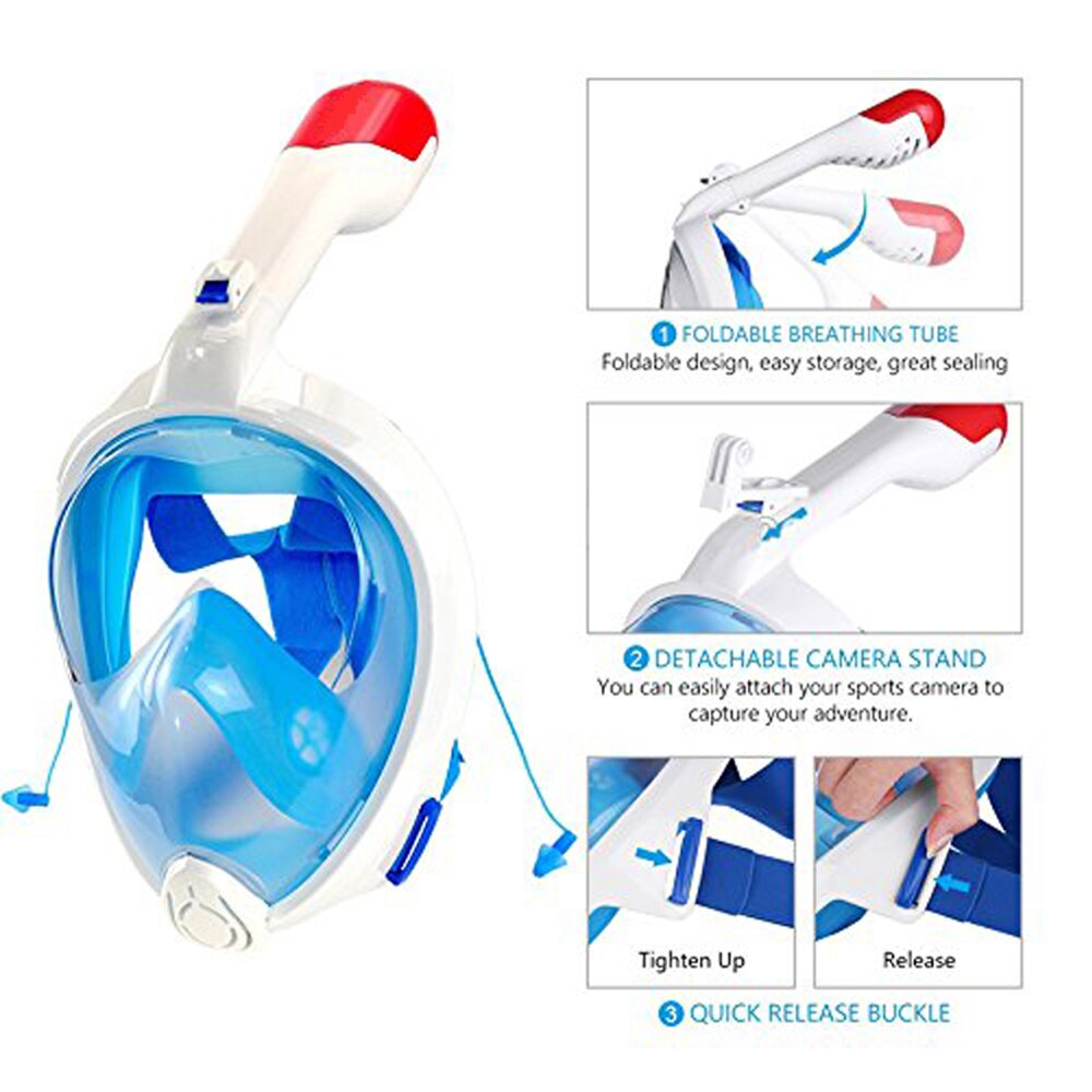 Snorkeling Diving Mask Full Face Water Mask Detachable Dry Summer Swimming Training Scuba Anti-fog Under Water Snokel Mask