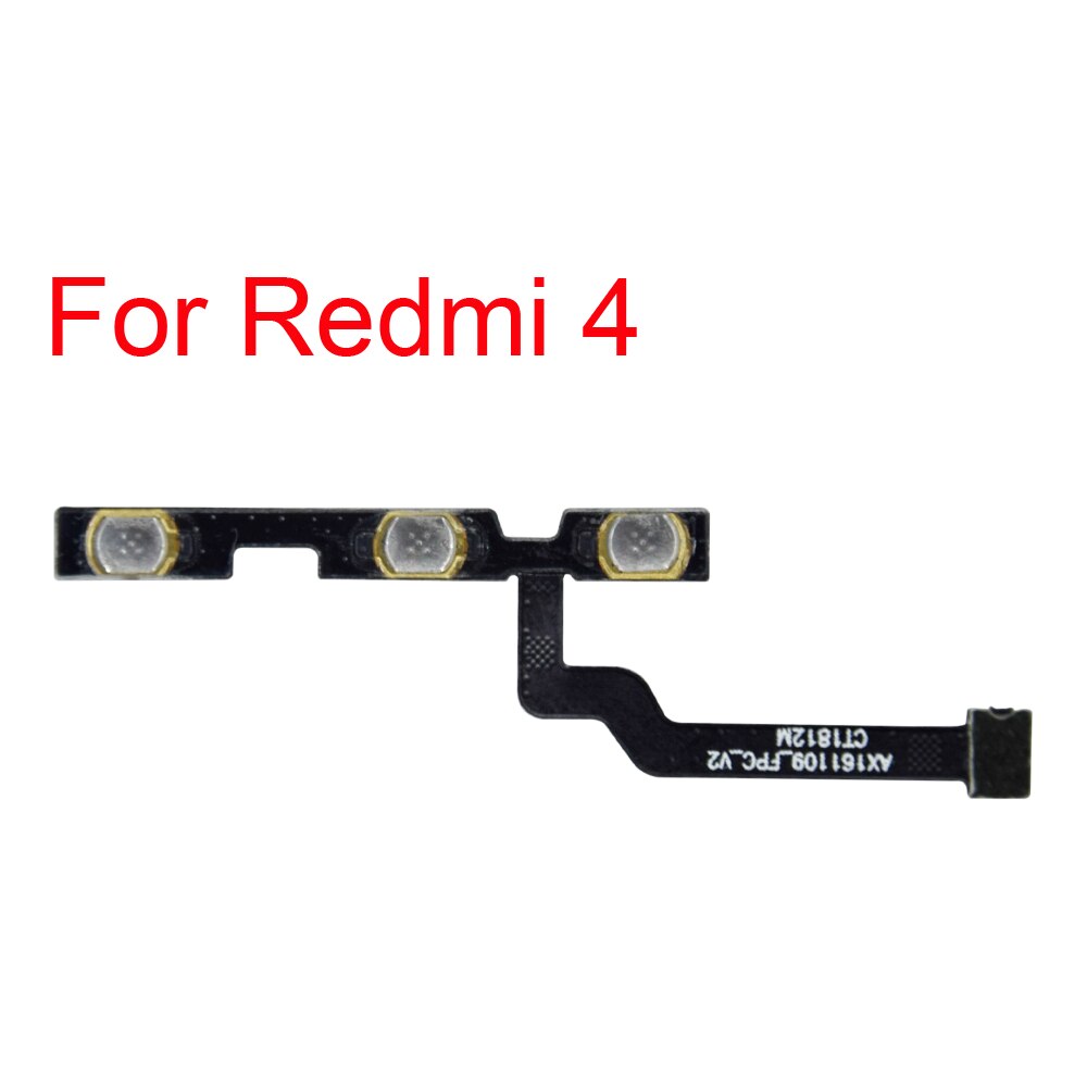 Cable flexible para botón de encendido para Xiaomi Redmi pro 4pro S2 3X 4X 4A 5A 3 4 5 pro, botón de encendido/apagado, Ket Flex para note 2 3 4 5, 1 Uds.: For redmi 4