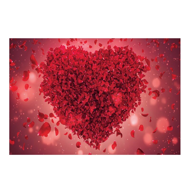 Valentine's Day Red Rose Love Heart Photography Backdrops Wedding Bridal Shower Photo Props Studio Booth Background Party Decor: D / 150x100cm