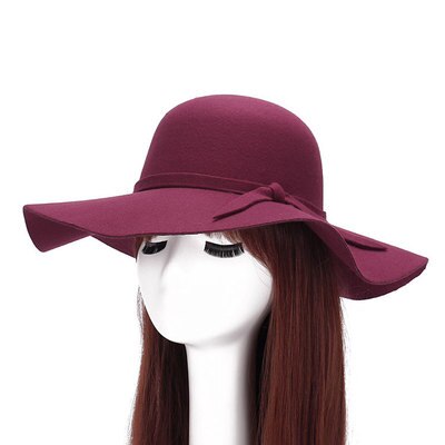 Sombrero de ala ancha para mujer, sunora fedora de bolos para adultos, retro, Chapeu, Sombrero, placa flexible de lana de imitación, gorila,: 6
