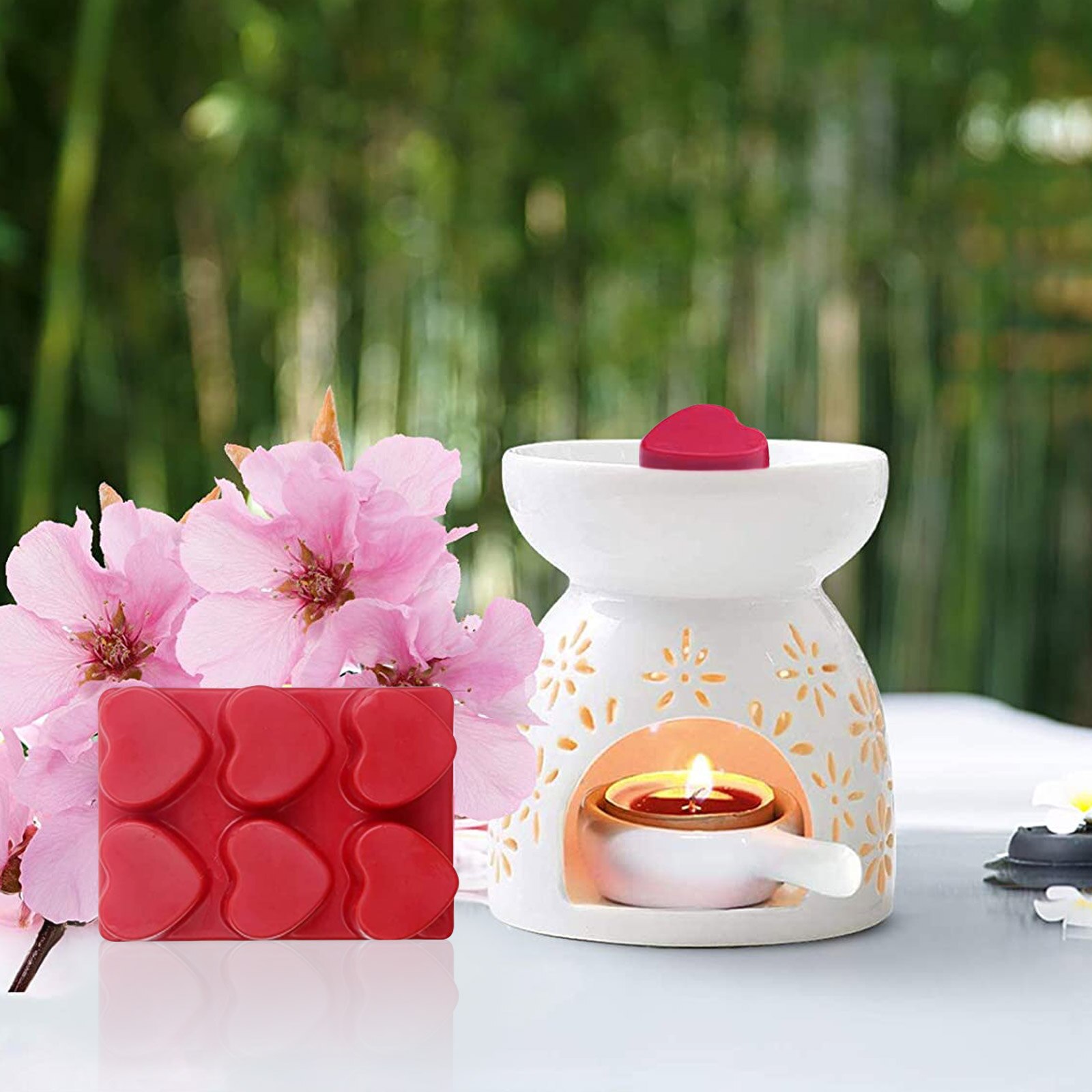 Behogar Wax Melt Molds 6-Cell Round Clear Plastic Clamshells Tray Containers for DIY Candle Handmade Soaps Making Supplies