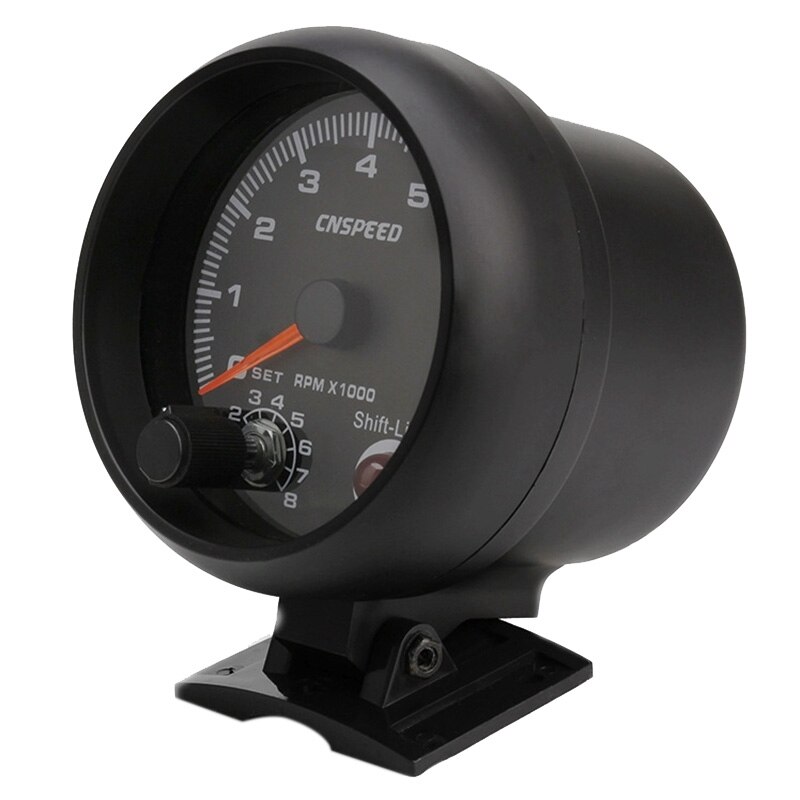 CNSPEED 95Mm Racing Car Tachometer 0-8000 RPM 12V Blue LED Adjustable Tachometer Only for 4/6/8 Cylinder Car