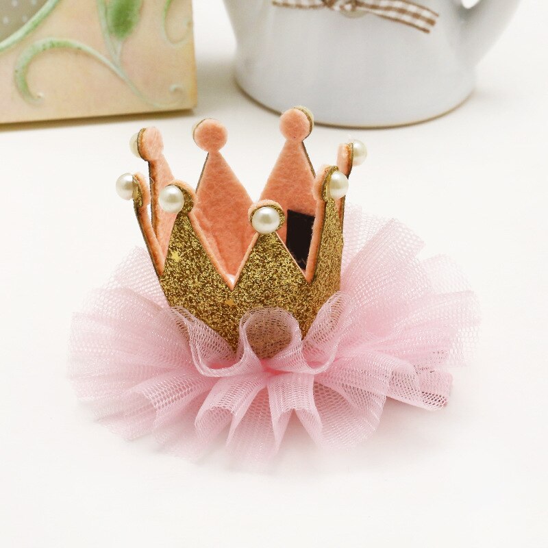 Princess Floral Tiara Pearl Hairband Wedding Crown Toddler Baby Kids Girls Head Band Party Costume: Gold