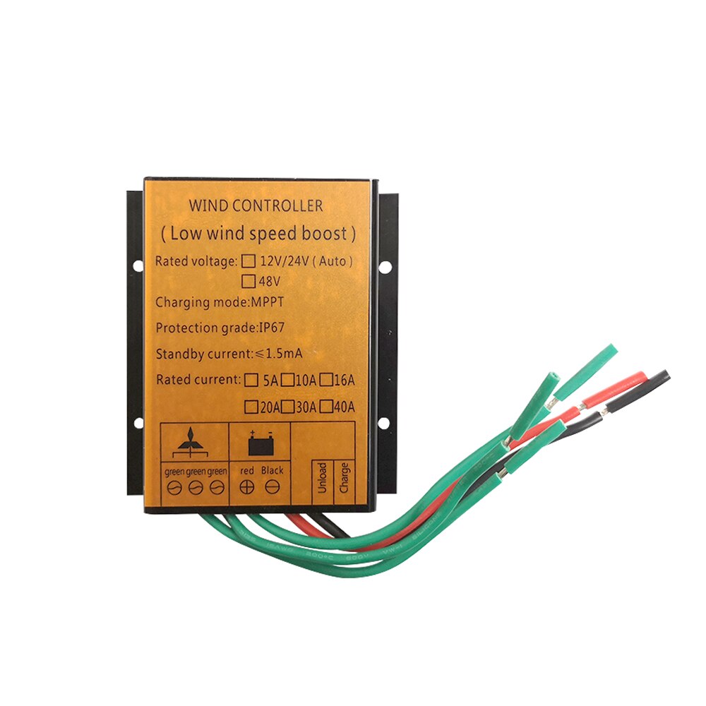 Auto Switchable Waterproof Wind Generator Controller DC 12/24V 800W MPPT Windturbine Generator Controller with LED light