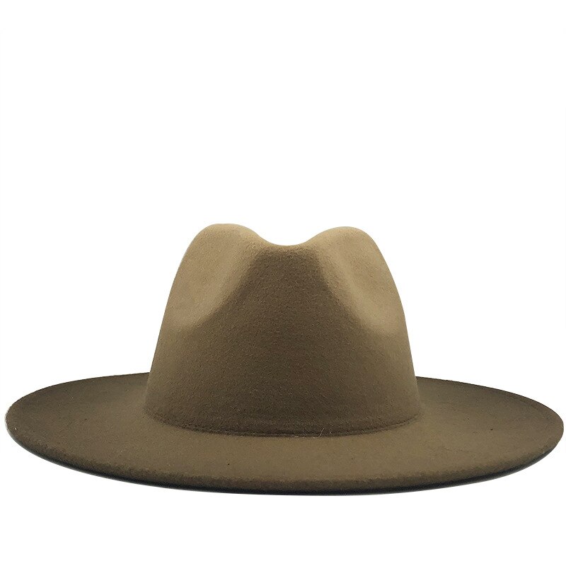 Women Men Wool Vintage Trilby Felt Fedora Hat With Wide Brim Gentleman Gradient Royal Blue For Lady Winter Jazz Caps: 12