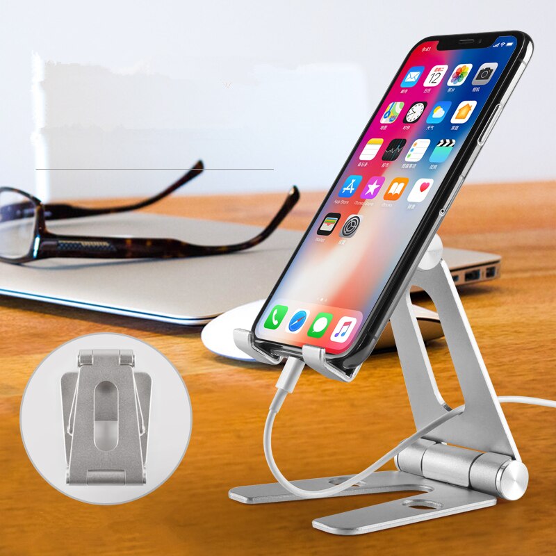 Faltbarer und drehbarer telefonhalter aus metall-aluminiumlegierung tablet-ständerhalterung displayhalterung tragbarer ladehalter