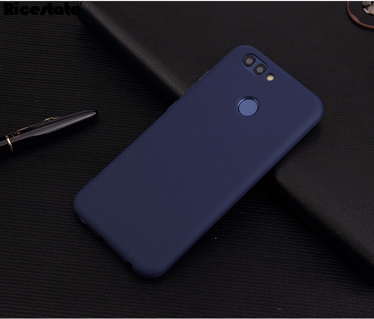 Funda Huawei Y9 Huawei Y9 TPU transparente y fundas de color sólido para Huawei Y9 funda trasera de silicona: Aluminio / Azul