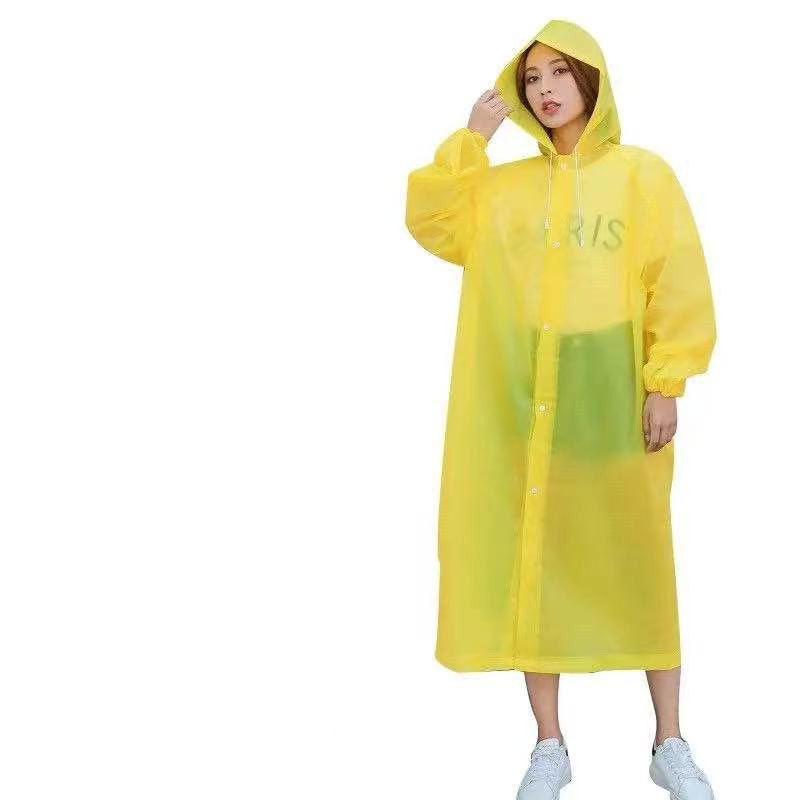 Mode Volwassen Waterdichte Lange Regenjas Vrouwen Mannen Regenjas Hooded Voor Outdoor Wandelen Reizen Vissen Klimmen Verdikte: YELLOW