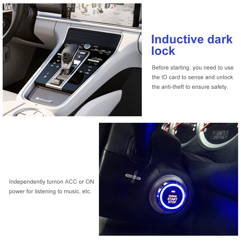 12V Car Start Stop Button Engine Push Start Button Alarm Lock Keyless System Door Push Button Tactile Buttons Anti-theft