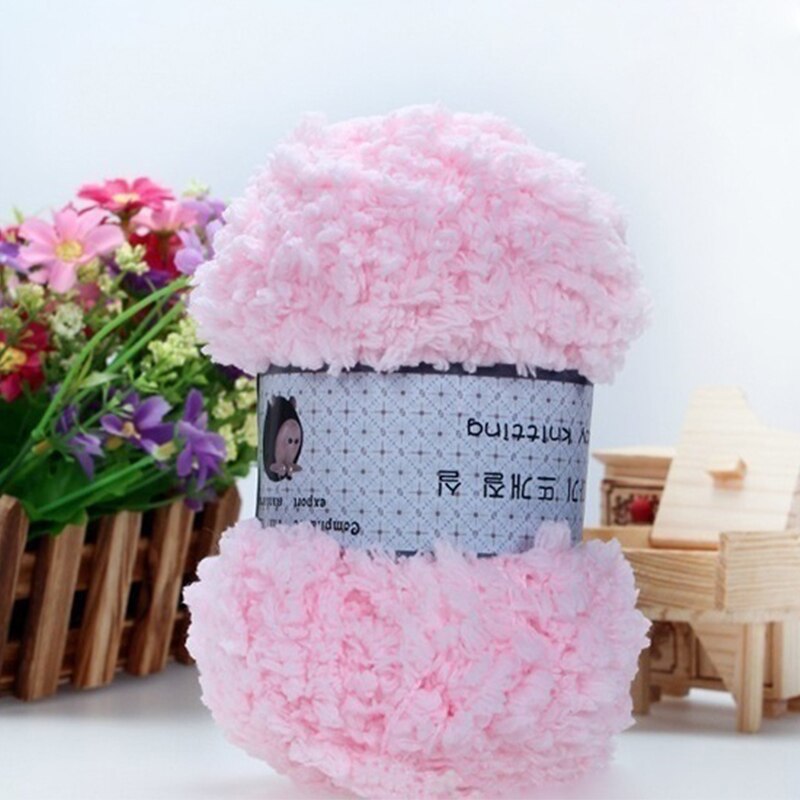 50g chunky imiteret pels kashmir hånd strikkegarn super blødt hvidt akryl plysgarn til fleece tæppe hæklet vinter sweater