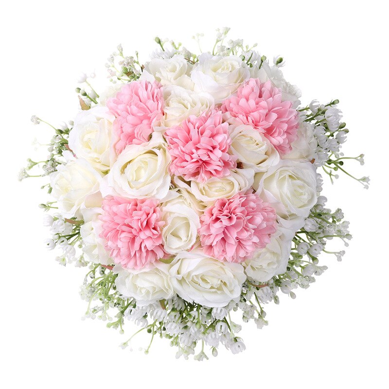 Roze Bruidsboeket Anjer Rozen Bruidsmeisje Boeket, Bruidsboeket Kunstbloemen Voor Bruiloft Kerk Moederdag: Default Title