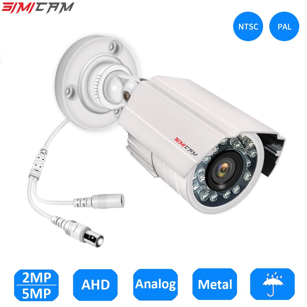 5MP 2MP Analoge Ahd Video Surveillance Camera Ntsc/Pal Bullet Metalen Waterdichte Cctv Dvr Camera Night Vision Security Surveillance