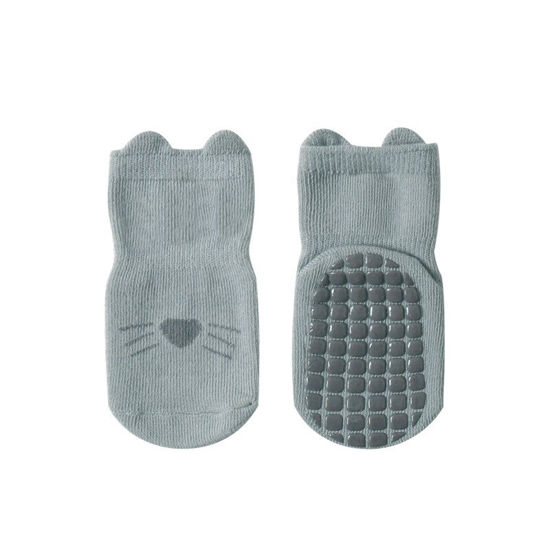 Nuovi calzini da pavimento per bambini autunno inverno calzini da bambino in cotone pettinato con animali da cartone animato rosa calzini per bambini antiscivolo per 0-5 anni: YS012 / L(3-5 Years Old)