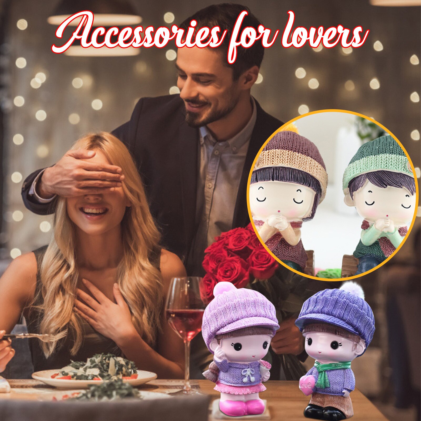 4 # Wishing Paar Beeldjes Leuke Auto Pop Ornamenten Auto-interieur Decoraties Beeldjes Miniaturen Beste Voor Uw Liefhebbers