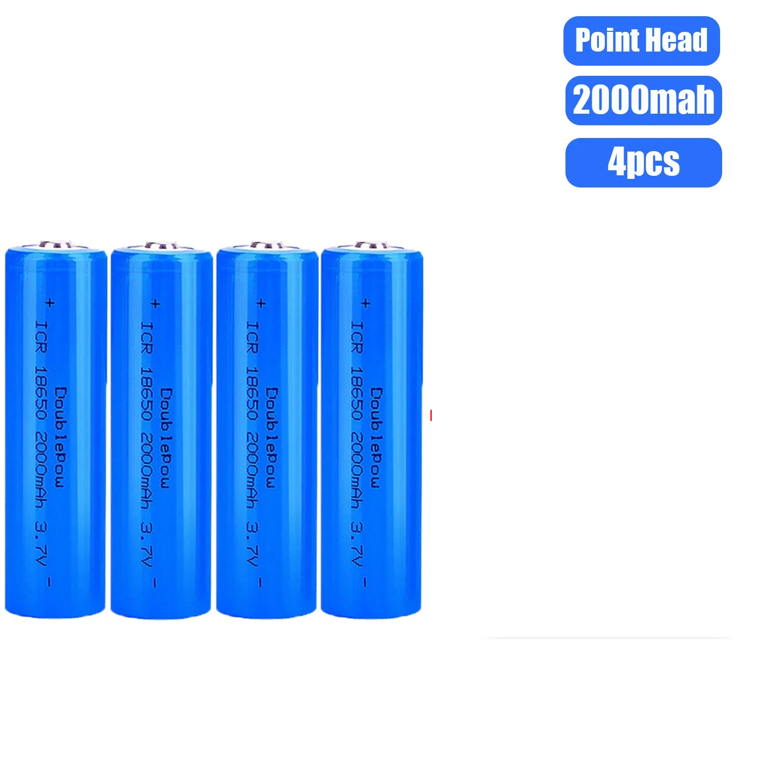 High-Capacity 18650 Rechargeable Battery 2000mAh 3.7V Li-Ion Battery for Flashlight Electric Doorbell Electric Toys: Beige